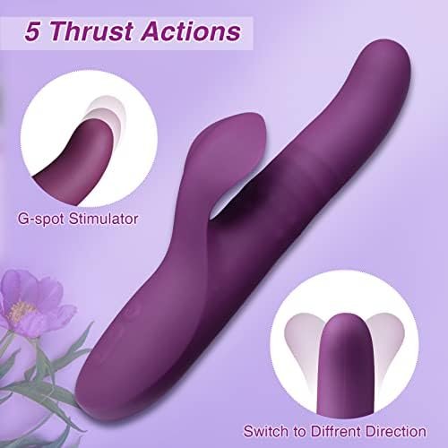 Thrusting Rabbit Vibrator For Women-Rotating Beads Clitoral Stimulator With 10 Vibration Adult Sex Toys For Female Couple - Image 2