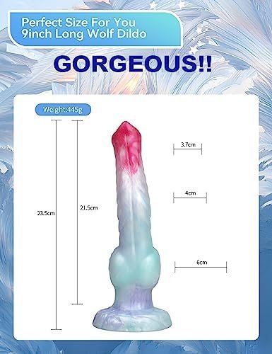 Dragon Dildo 9.25Inch Realistic Dog Dildo Fantastic Colorful Strap On Dildos, Thick Silicone Anal Dildos For Women And Men Couples - Image 2