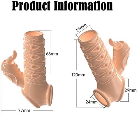 Goeskba Silicone Penis Sleeve Enlargement Sleeve Products Delay Penis Rings Sex Toys Cock Ring Penis Lock Sperm Sex For Men Adult Sex Toys (Clear) - Image 2