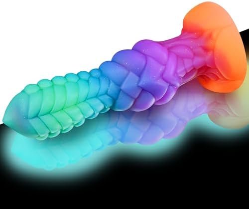 9" Monster Dildo Fantasy Knot Dildo, Huge Dragon Dildo Glow In The Dark, Horse Dildo Thick Animal Dildo For Anal Play, Soft Silicone Dildo Butt Plug With Strong Suction Cup, Adult Toys For Women & Men