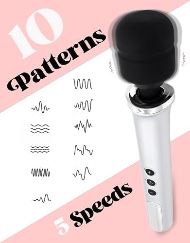 Handheld Wand Back Massager - Cordless & Rechargeable - Deep Tissue Personal Massager For Back Shoulder Muscle Stimulation & Therapeutic Relief With 10 Modes 5 Variable Speeds - Image 3