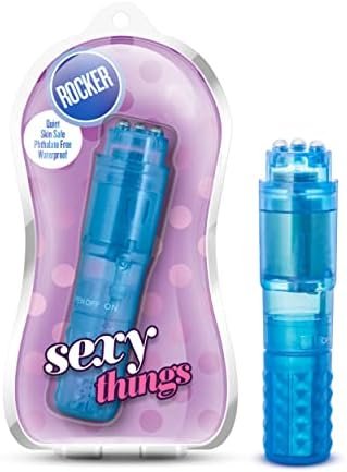 Blush Sexy Things - Rocker - 4 Inches Discreet Powerful Pocket Vibrator - Clitoral Pinpoint Stimulator - Ipx7 Waterproof - Sex Toy For Women - Sex Toy For Couples - Blue