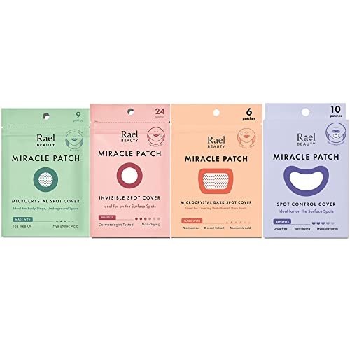 Rael Miracle Bundle - Microcrystal Spot Cover (9 Count), Invisible Spot Cover (24 Count), Microcrystal Dark Spot Cover (6 Count), Spot Control Cover (10 Count)