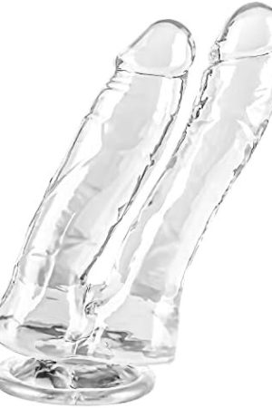 Lifelike Lover Luxe Double Ended Realistic Dildo - Huge Silicone Dildo With Strong Suction Cup (Transparent)