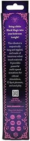Doc Johnson Black Magic - 7 Inch Ribbed Multi-Speed Vibrator - Abs Plastic With Smooth Velvet Touch Finish - Great For Internal And External Stimulation - Black - Image 3