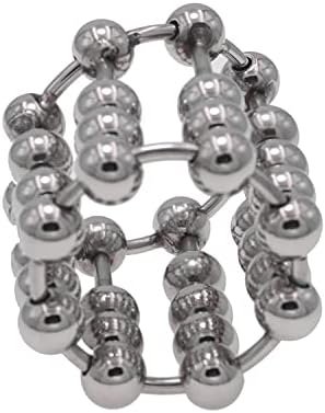 Selgurfos Stainless Steel Penis Ring Vaginal Dilator Glans Ring Enhancer Penis Wolverine Sleeve With Beads For Male Bondage Sex Toys (Extra Small 25-25Mm) - Image 3