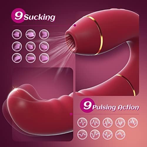 Adult Sex Toys Clitoral Sucking Vibrators - Innovative 9 Sucking & 9 Pulsing Action G Spot Vibrator, Personal Massager 2In1 Vibrating Dildo Nipple Sucker Anal Sex Toy For Women Couples Pleasure - Image 2