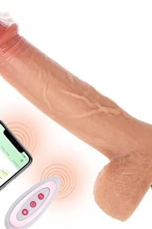 App Control Thrusting Vibrator Dildo 8.7" Realistic Heating Vibrating Dildo Thruster Throat Trainer Silicone Suction Cup Dildo Sex Toy For Men Anal Play 3 Thrusts & 9 Vibrations