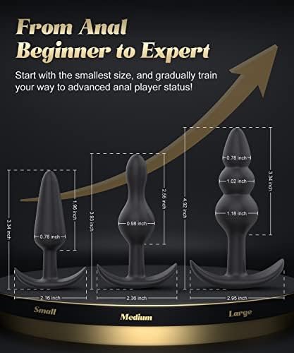 Butt Plug, Pack Of 3 Silicone Anal Beads Plugs Kit Trainer Set From Beginners To Advanced Player For Comfortable Long-Term Wear, Sex Toys For Couples - Image 2