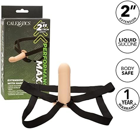 Calexotics Performance Maxx Extension With Harness Strap On Penis Sleeve - Ivory - Se-1633-40-3 - Image 3
