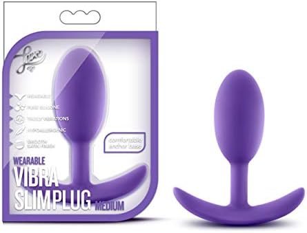 Blush Luxe Wearable Vibra Slim Plug Medium, Motion-Activated Butt Plug, Sex Toy For Adults, Sex Toy For Women, Purple