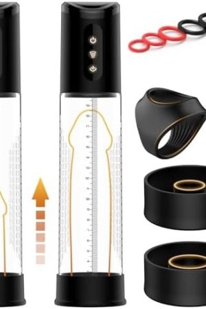 Electric Penis Vacuum Pump With Free Control Of Suction Power, Rechargeable Adult Toys, Penis Enlarger For Men, Penis Pump With 7 Cock Rings, Sex Toys Male Bigger Erections