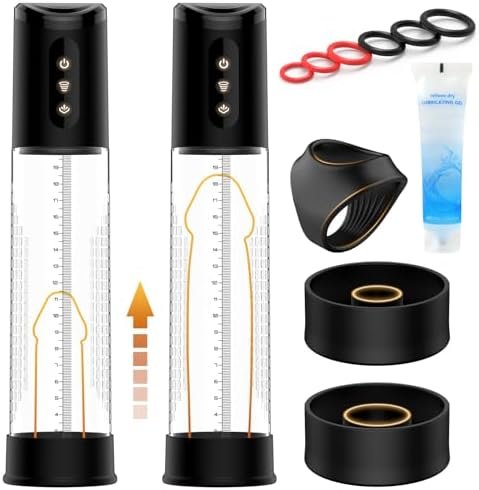 Electric Penis Vacuum Pump With Free Control Of Suction Power, Rechargeable Adult Toys, Penis Enlarger For Men, Penis Pump With 7 Cock Rings, Sex Toys Male Bigger Erections