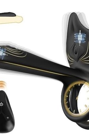 Live4Cool Vibrating Penis Ring 3 In 1 Cock Ring Vibrator With 10 Vibration Modes Stimulate G-Spot Clitoral Adult Sex Toy For Couples Black