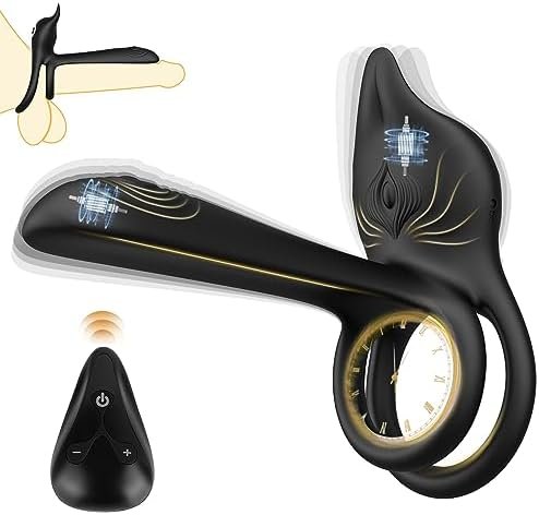 Live4Cool Vibrating Penis Ring 3 In 1 Cock Ring Vibrator With 10 Vibration Modes Stimulate G-Spot Clitoral Adult Sex Toy For Couples Black