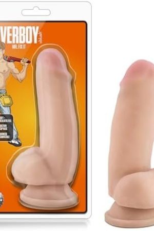 Blush Coverboy Mr. Fix It - 7 โ Long Realistic Beige Dildo - 2 โ Extra Thick - Strap On Compatible Sturdy Suction Cup For Hands Free Play - Body Safe Vaginal Anal Fantasy Kinky Sex Toy For Women Men