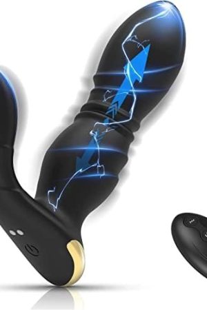 Thrusting Anal Vibrator Prostate Massager With Penis Ring- Vibrating Dildo Anal Toy Butt Plug With 9 Thrust & Vibration Modes, App & Remote Control Male Adult Anal Sex Toy For Men, Couple Sex Toys