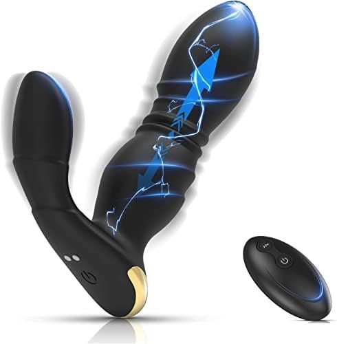 Thrusting Anal Vibrator Prostate Massager With Penis Ring- Vibrating Dildo Anal Toy Butt Plug With 9 Thrust & Vibration Modes, App & Remote Control Male Adult Anal Sex Toy For Men, Couple Sex Toys
