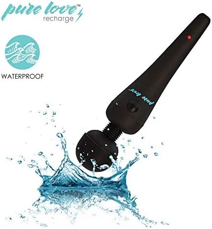 Pure Love Massage Wand, Personal Vibrator, Full Body Massager, Rechargeable & Waterproof, Handheld, Cordless, Powerful Powerbullet Motor, Black - Image 2
