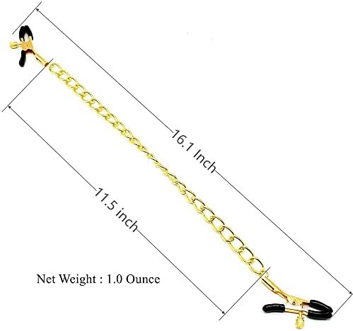 Lanwan Nipple Clamps With 1 Pair Chain Breasts Clips Non-Piercing Metal Body Entertainment Breasts Clip For Women Sex Pleasure (Black) - Image 2
