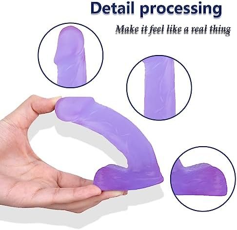 4 In Realistic Small Dildo,Beginner Anal Plug,Soft Anal Dildo With Curved Shaft And Balls,Adult Anal Sex Toy Women Men Couples.Experience Multi-Purpose Mini Style(Purple) - Image 3