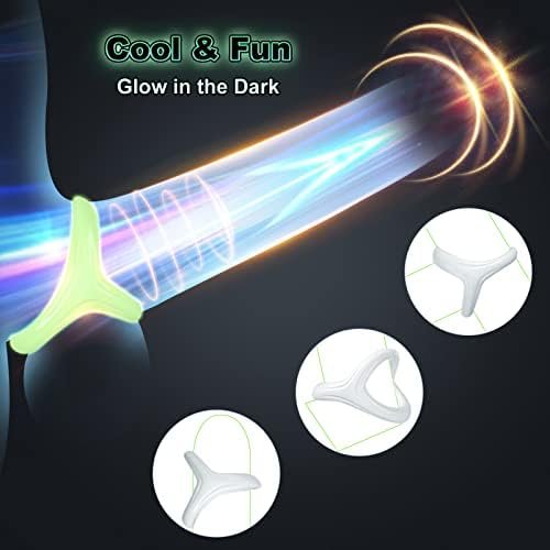 Silicone Penis Ring For Men, Adorime 3 In 1 Ultra Soft Stretchy Cock Ring Penis Enlargers, Sex Toy For Men, Black - Image 2