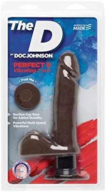 The Perfect D Vibrating Realistic Dong, 7 Inch, Black Chocolate - Image 2