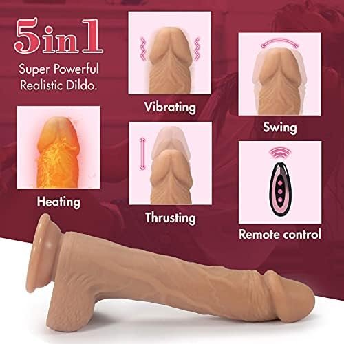 Realistic Electric Vibrating Dildo Sex Toy For Women, 8.6 Inch Thrusting Vibrator With Heating & 10 Vibrations For G Spot Anal Stimulation, Silicone Dildos With Firm Suction Cup & Remote For Couples - Image 2