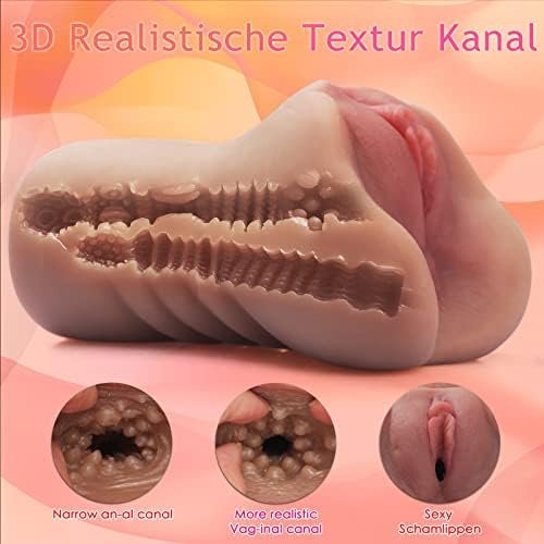 Male Realistic Masturbator Sex Toy Lifelike Pocket Pussy,2 In 1 3D Realistic Vagina And Anal Sex Toys For Men, Adult Toys Sex Doll Portable Flesh Male Stroker Pussy, Men’S Sex Toys For Mens Pleasure - Image 3