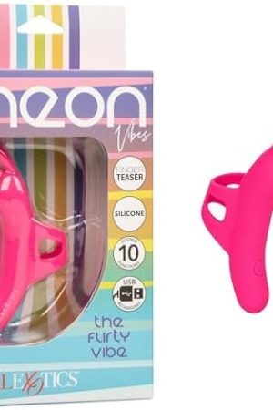 Calexotics Neonยฎ Vibes The Flirty Vibe โ Silicone Rechargeable Finger Bunny Vibrator - Travel Sized Adult Sex Toys For Women โ Pink