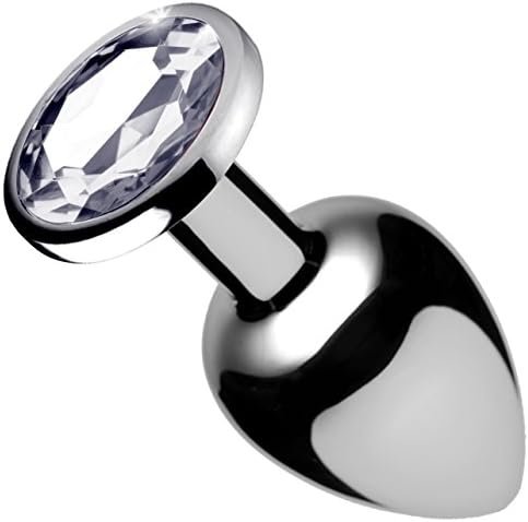 Lynx Aluminum Alloy Clear Gem Anal Plug - Medium - Image 2