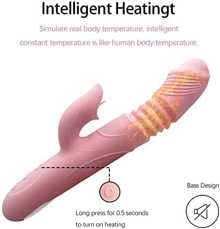 Rabbit Vibrator With Heating Function, Sex Toys For Clitoris Stimulation,Waterproof Dildo Vibrator With 9 Vibrations Dual Motor Stimulator For Adult Sex Toys For Women And Couple Pink - Image 2