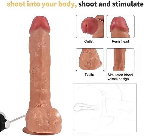 Realistic Silicone Dildo, Human Body Safety Material Simulation Skin, With Strong Suction Cup Can Spray Water To Simulate, Suitable For Female Men And Gay Beginners - Image 2