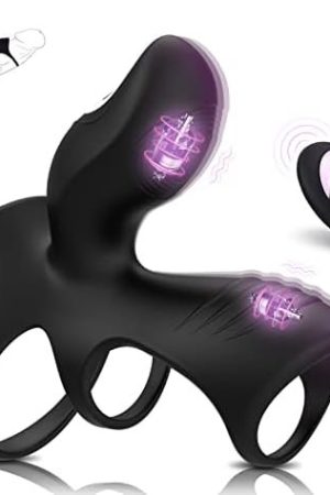 Vibrating Cock Ring Couple Vibrators - 3 In 1 Silicone Penis Ring With 10 Vibration Modes G-Spot & Clitoral &Longer Harder Erection Rechargeable Waterproof Adult Sex Toys For Men Couples Play