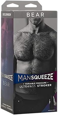 Doc Johnson Man Squeeze - Bear - Squeeze Plate For Precise Pressure - Twist End Cap To Control Suction - Discreet Premium Stroker - Male Masturbator, Vanilla - Image 2