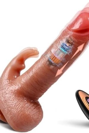 Thrusting Dildo G Spot Rabbit Vibrator - Realistic Dildos Clitoral Stimulator With 3 Thrusting And 7 Vibration Modes, Remote Contol Adult Sex Toys With Strong Suction Cup For Women Couples