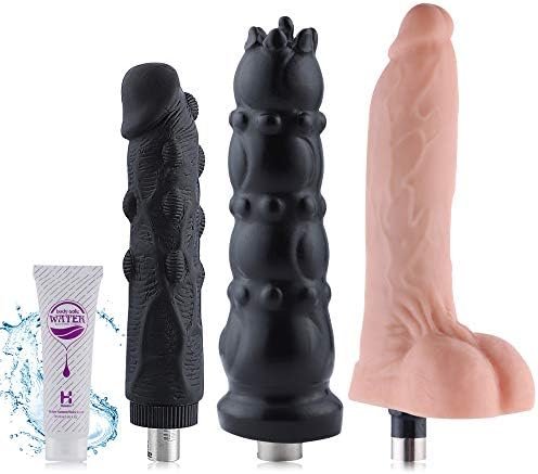 Lifelike Dildo Attachment For Auxfun Sex Machine With 3 Xlr Connector Flexible G Spot Dildo With Curved Shaft & Balls