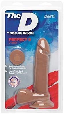Doc Johnson The D - Perfect D 8 Inch - Ultraskyn - 8" Long And 2" Wide - Strong Suction Cup Base - O-Ring Harness Compatible Dildo - Chocolate - Image 2
