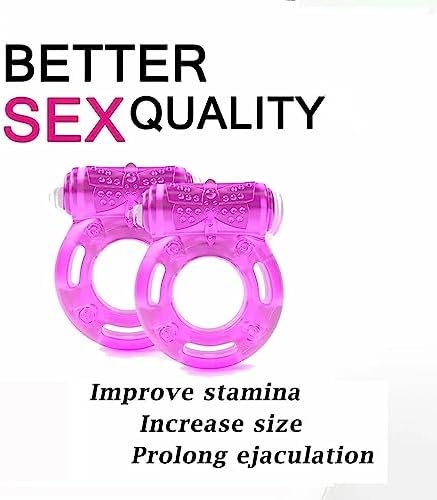 Vibrating Cock Ring- 10 Pcs Silicone Male Penis Ring Set With Clitoral Vibrator, Butterfly Vibrator For Increased Stimulation Sex Toys For Couples, Vibrating Penis Ring (G-Spot Vibrator) - Image 2