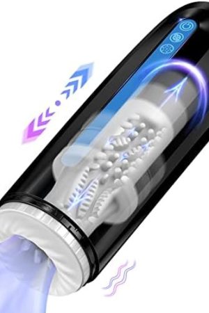 Automatic Male Masturbator,Male Sex Toys With 7 Thrusting & Vibration Modes Electric Pocket Pussy,Hands Free Male Stroker Masturbators Cup For Penis Stimulation,Blowjob Adult Sex Toy For Men Black