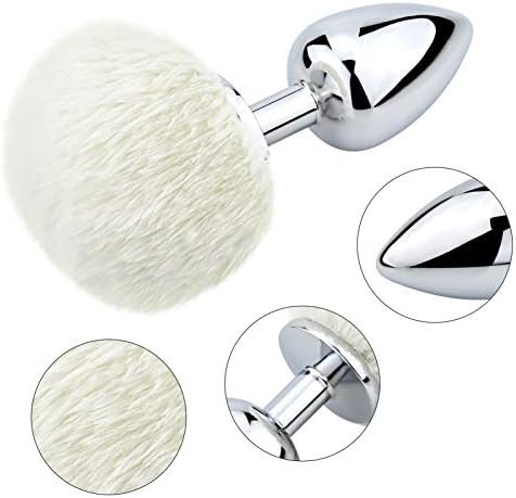 Bunny Tail Anal Plug, Metal Butt Plug With White Fluffy Rabbit Tail For Anal Sex Toys For Women Fun Sex Games (Big) - Image 2