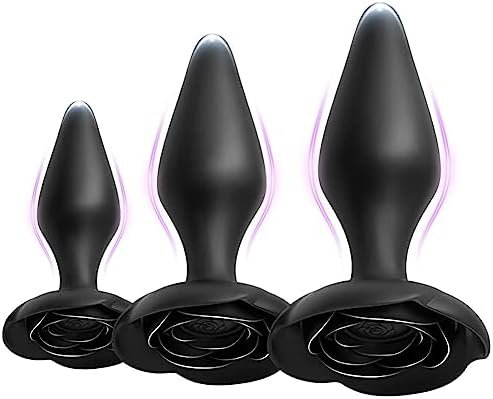 Silicone Anal Plug Butt Plug Anal Sex Toy Set 3Pc Butt Plug Anal Toy Rose Base Masturbation Anal Plug Sex Toys Anal Sex Trainer For Beginner Women Men Couples Sm Anal Plugs Sex Factory
