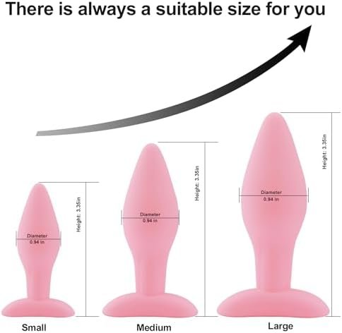 Anal Plug Anal Sex Toys,Hisionlee 3 Sizes Adult Sex Anal Toys Silicone Butt Plug Cone Design Prostate Massage Sex Toys For Men Adult Sex Toys & Games(Black) - Image 2