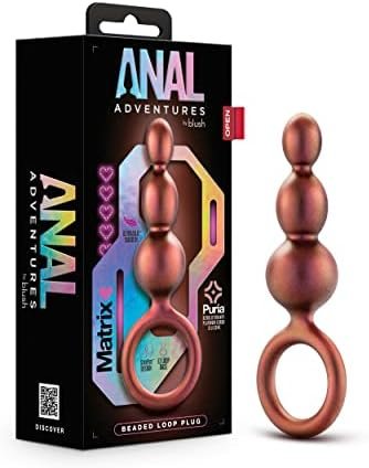 Anal Adventures Priestess Silicone Anal Plug Beads - Beaded Buttplug - Loop At Base For Easy Pull And Safety - Satin Smooth Texture Ultrasilk - Tapered Head - Sex Toy For Him Her Couples