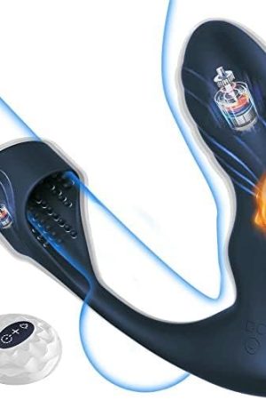 Anal Toy Prostate Massager Vibrator With Penis Ring, 7 Vibration Modes And Heating, Silicone Butt Plug Remote Control,Waterproof Anal Plug Sex Toys For Men & Women