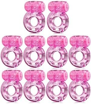 Vibrating Cock Ring- 10 Pcs Silicone Male Penis Ring Set With Clitoral Vibrator, Butterfly Vibrator For Increased Stimulation Sex Toys For Couples, Vibrating Penis Ring (G-Spot Vibrator)