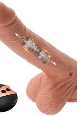 Realistic Vibrating Thrusting Dildo Vibrator For Women Sex Toys, 9 Inch Thick Strong Suction Cup Dildo For G-Spot Vaginal Clitoral Anal Stimulation With 8 Thrusting & Vibration For Couple Pleasure