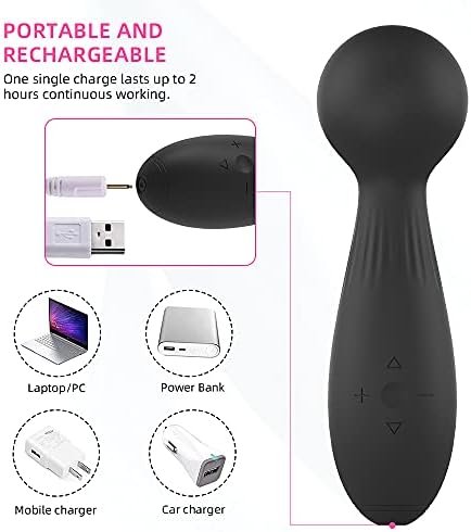 Personal Wand Massager, Black Vibrator For Women - Image 3