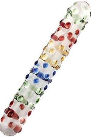 Wowlife Colorful Beads Glass Dildo Crystal Pleasure Wand Anal Dildos Plug (Colorful Beads)