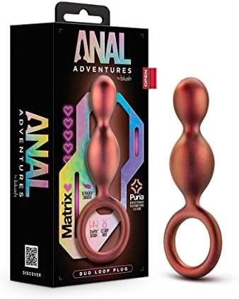 Anal Adventures Dujour Silicone Anal Plug Beads - Beaded Buttplug - Loop At Base For Easy Pull And Safety - Satin Smooth Texture Ultrasilk - Tapered Head - Sex Toy For Him Her Couples